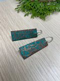 Copper Patina (Vertigris) Earrings with Sterling Silver Fish Hooks