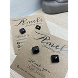 Gemstone Small Square Earring Studs - Multiple colours of Agate available