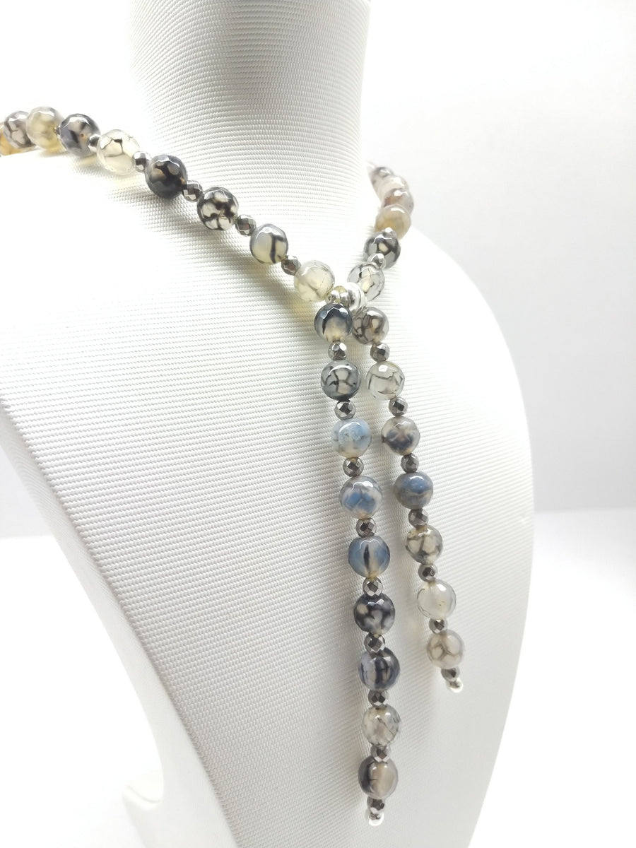 Dragon Vein Agate Lariat Necklace – Ameli - Aimée Taylor Jewelry