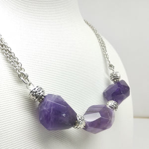 Faceted Amethyst Matinee Necklace - Ameli Jewellery Studio