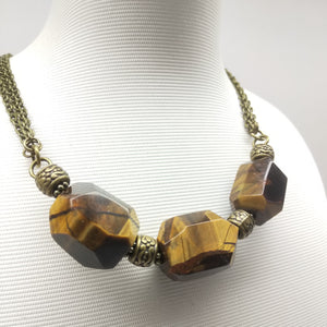 Faceted Tigers Eye Matinee Necklace - Ameli Jewellery Studio