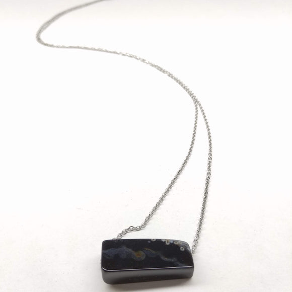 Bijou Bar Black Agate Long Necklace - Ameli Jewellery Studio