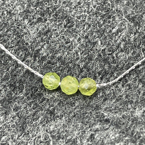 Peridot Trio Gemstone Necklace on 16 inch Sterling Silver Coreana Chain