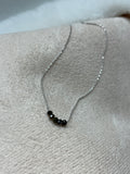 Tourmaline Five Stone Faceted Gemstone Necklace on 16 inch Sterling Silver Coreana Chain
