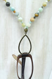 Amazonite Eyeglass Harmony Necklace- Bronze - Ameli Jewellery Studio