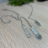 Hammered Sterling Silver Rectangle Pendant Necklaces