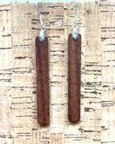 Walnut wood and sterling silver earrings